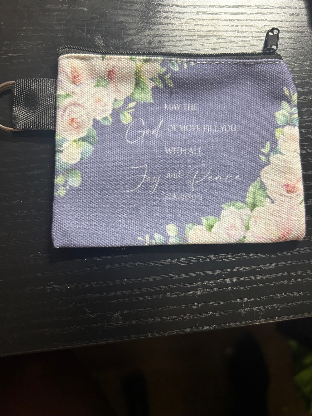 YNS Generic Lavender Floral Canvas Wristlet